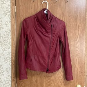 Vince goat leather red scuba jacket XXS